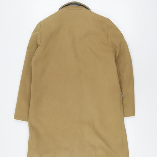Topshop Women's Beige Mid-Length Coat Size 10