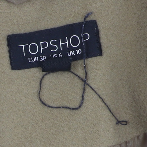 Topshop Women's Beige Mid-Length Coat Size 10
