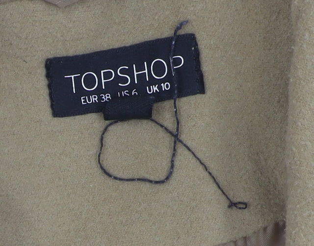 Topshop Women's Beige Mid-Length Coat Size 10