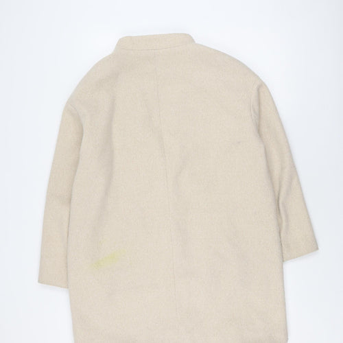 Zara Women Beige Mid-Length Wool Coat L