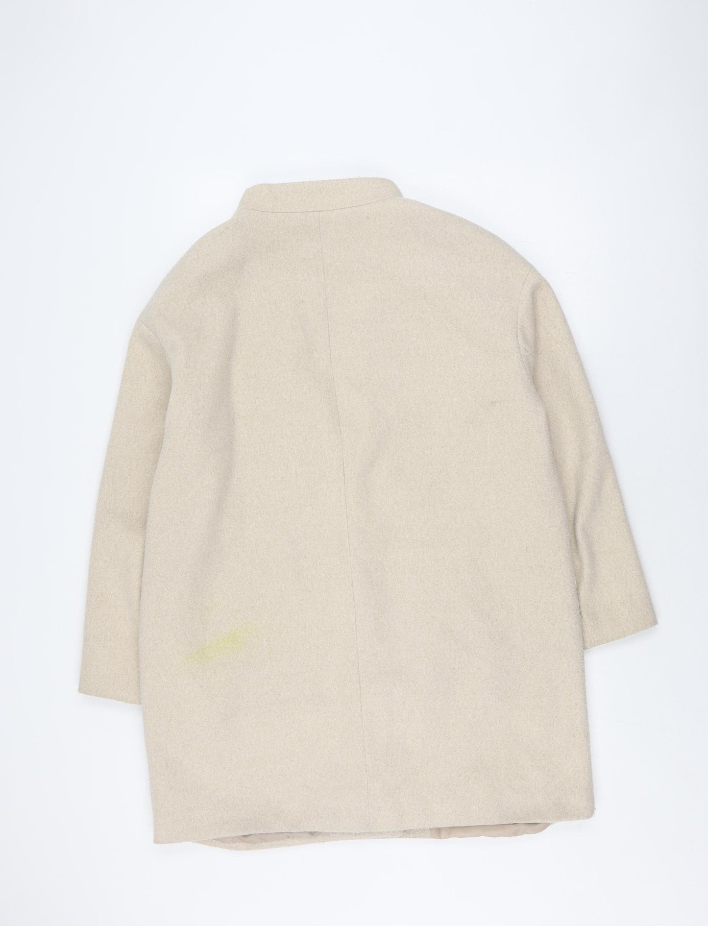 Zara Women Beige Mid-Length Wool Coat L