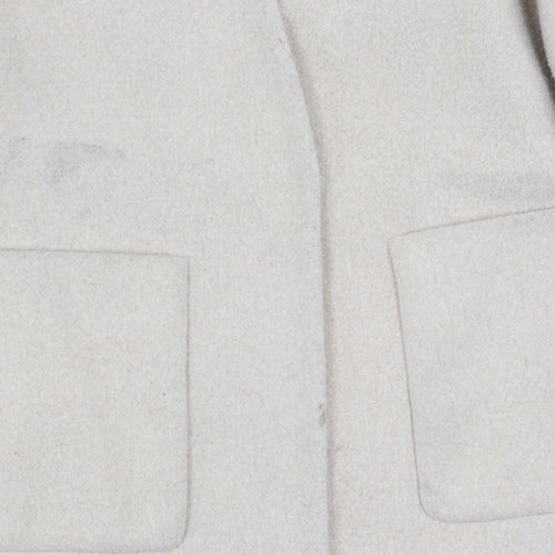 Zara Women Beige Mid-Length Wool Coat L