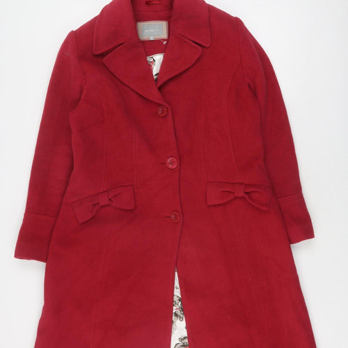 Marks and Spencer Women's Red Wool Pea Coat Size 16