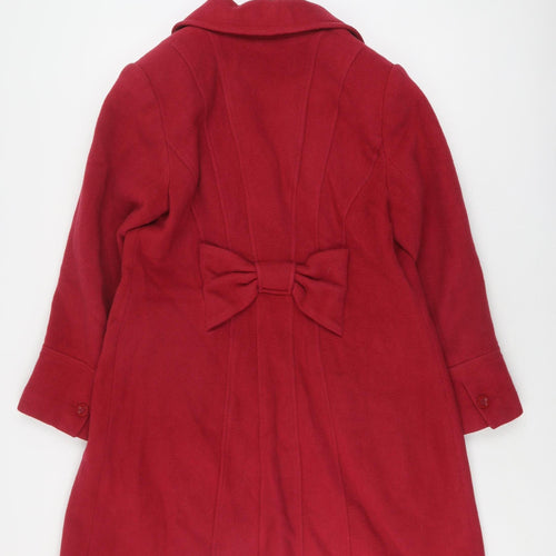 Marks and Spencer Women's Red Wool Pea Coat Size 16