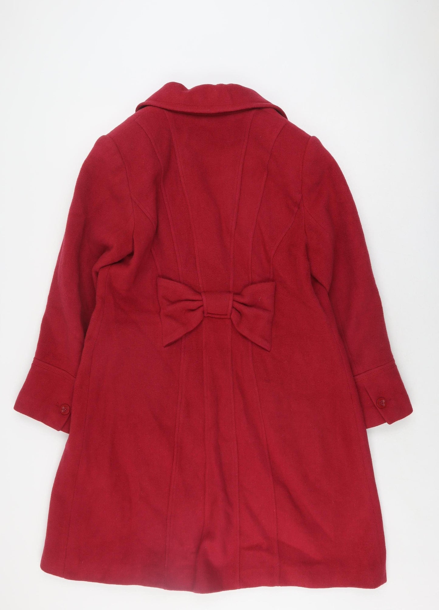 Marks and Spencer Women's Red Wool Pea Coat Size 16