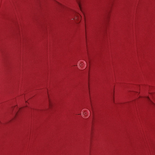 Marks and Spencer Women's Red Wool Pea Coat Size 16