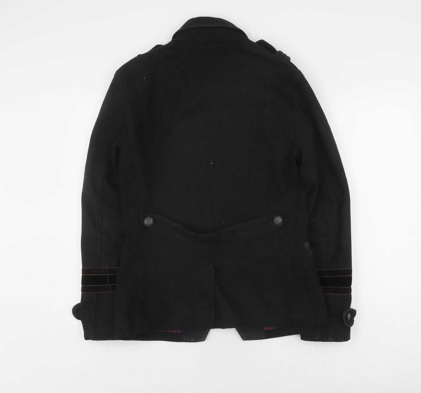 River Island Men's Black Military Coat S