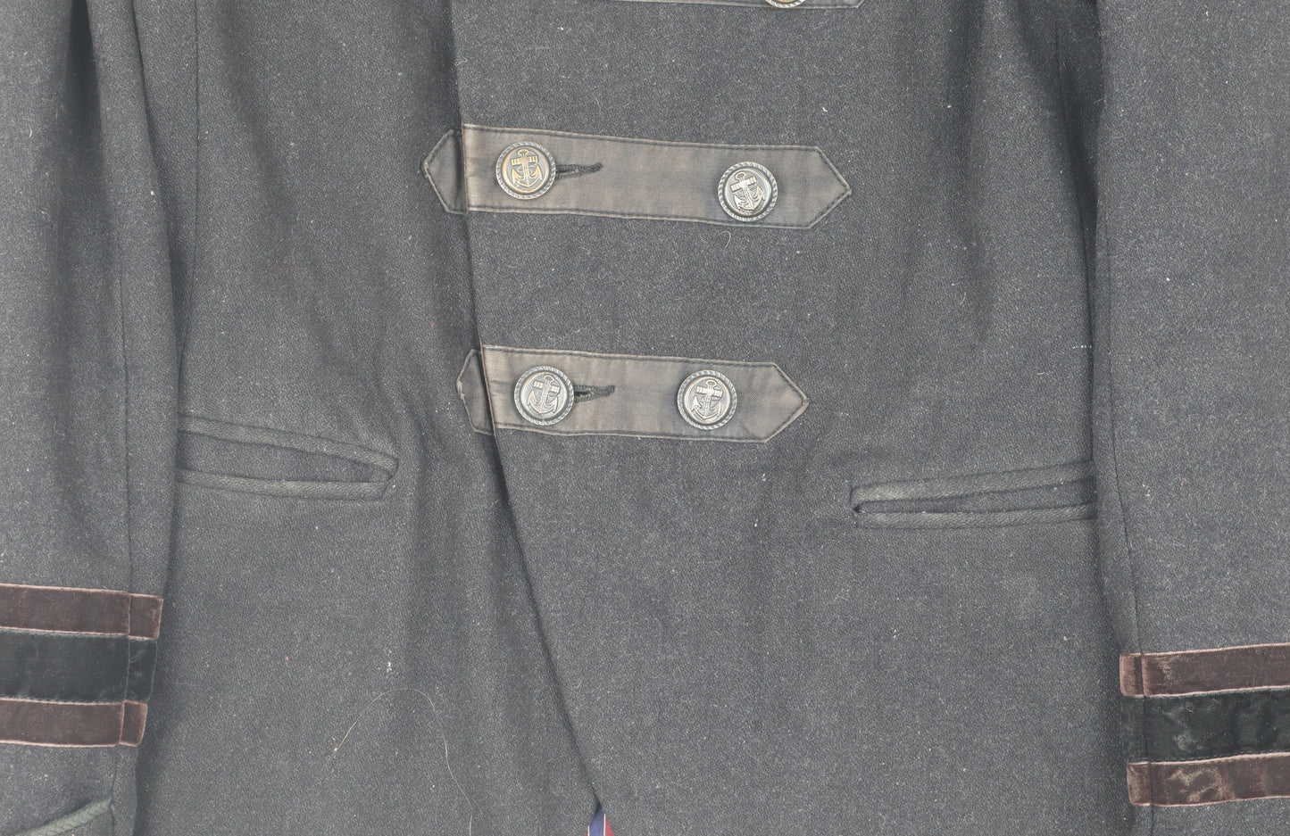 River Island Men's Black Military Coat S