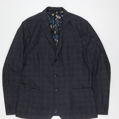 Next Men's Blue Check Slim Fit Blazer 44R