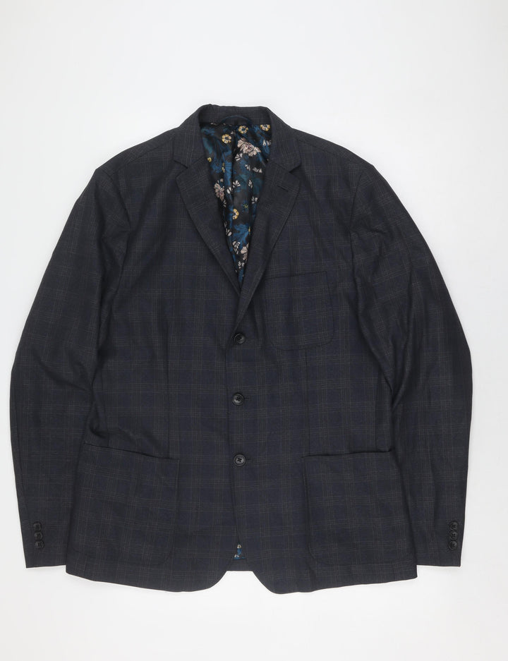 Next Men's Blue Check Slim Fit Blazer 44R