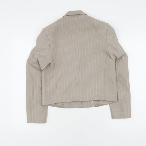 MNG Women's Beige Blazer XS Pinstripe Business