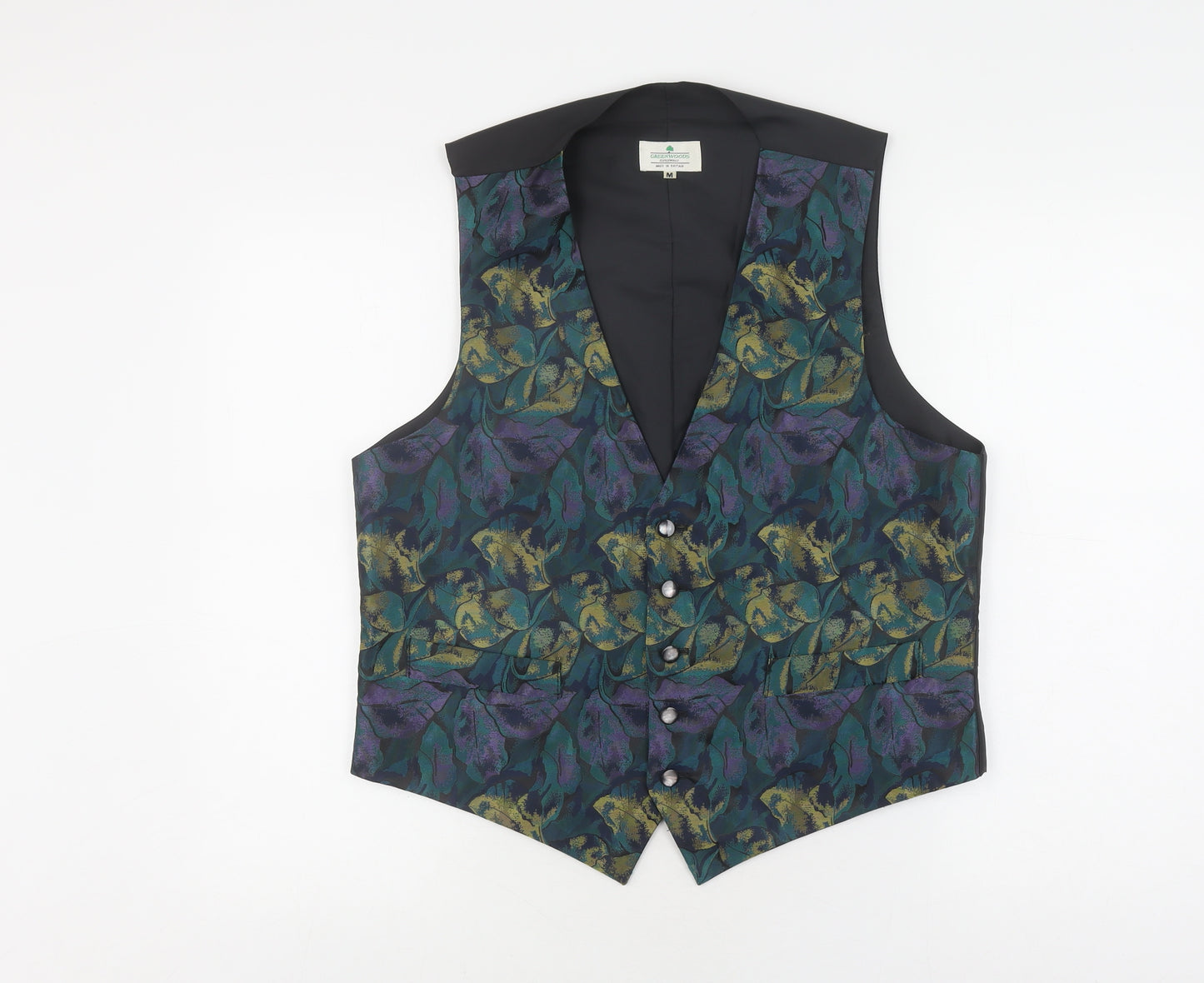 Greenwoods Men's Multicoloured Floral Waistcoat Size M