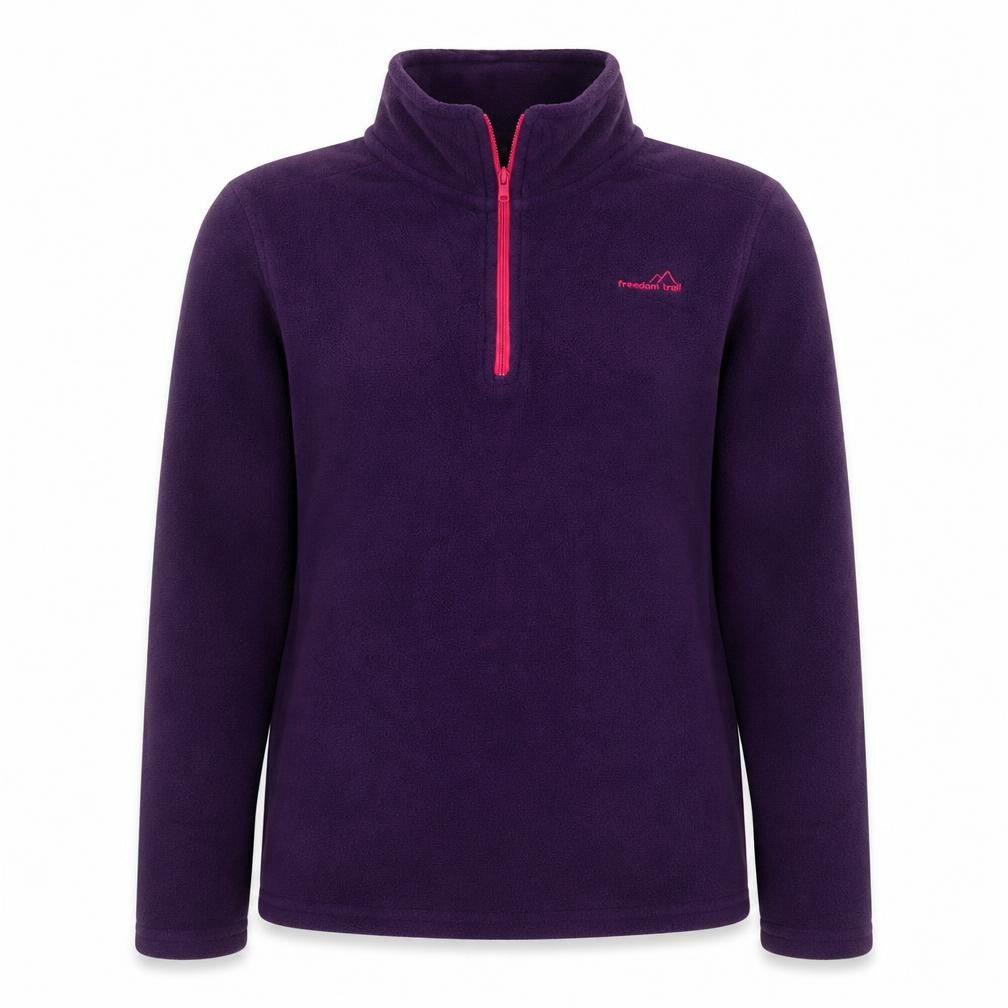 Freedom Trail Women's Purple Fleece Zip Sweatshirt Size 4 UK
