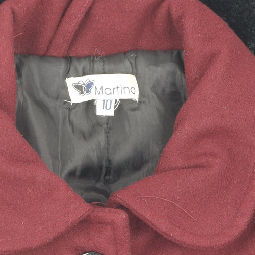 Martino Girls Red Wool Coat with Fur Trim, Size 10 Years