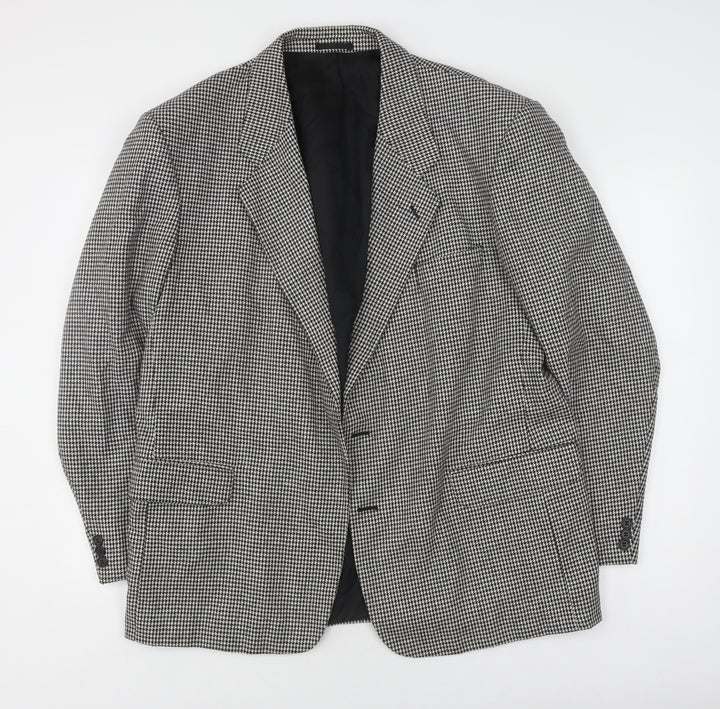 Quality Casuals Men's Grey Check Blazer, 44R, Classic