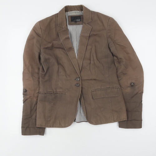 Next Women's Brown Blazer, Size 10, Mid-Length, Lined