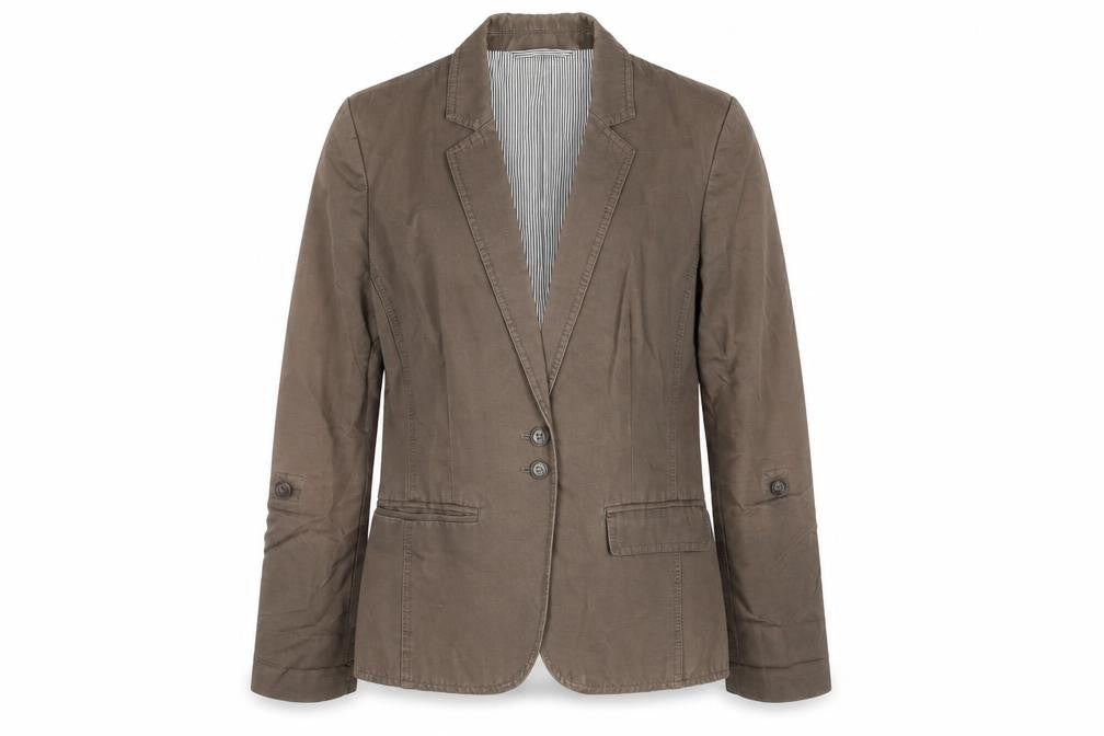 Front view of Next Women's Brown Blazer, size 10, Mid-Length, Lined