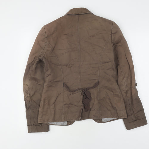 Next Women's Brown Blazer, Size 10, Mid-Length, Lined