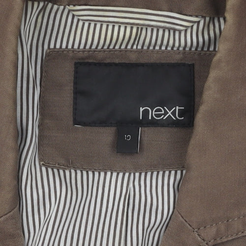 Next Women's Brown Blazer, Size 10, Mid-Length, Lined