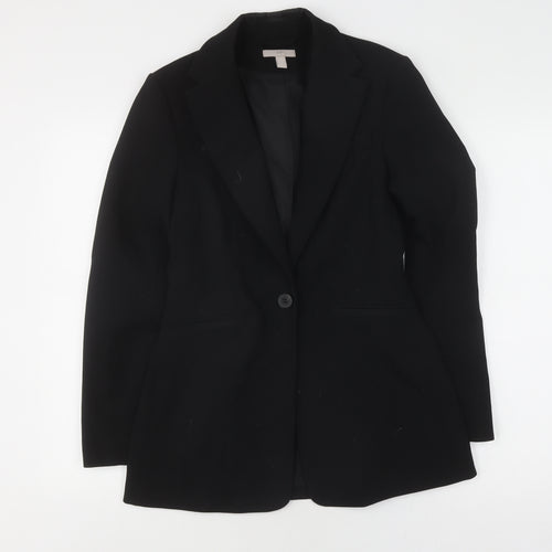 H&M Women's Black Suit Jacket Size 6 Notch Lapel