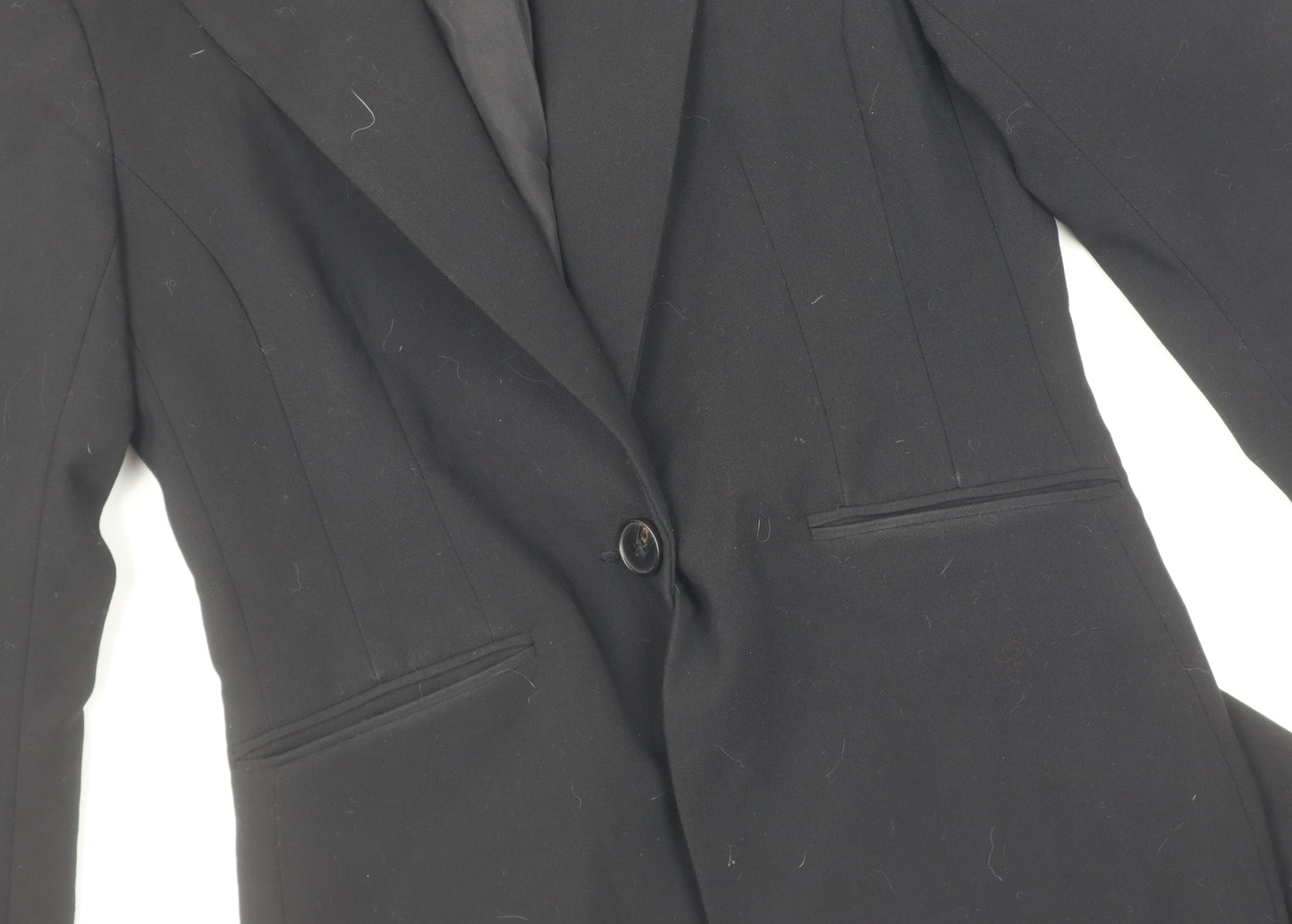 H&M Women's Black Suit Jacket Size 6 Notch Lapel
