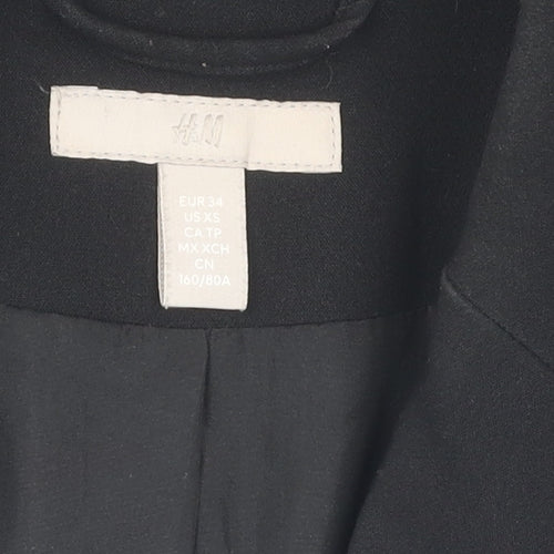 H&M Women's Black Suit Jacket Size 6 Notch Lapel