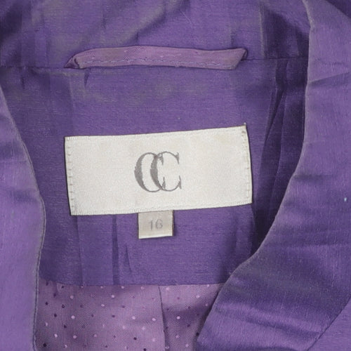 Purple Women's Blazer Size 16 Linen Shawl Collar