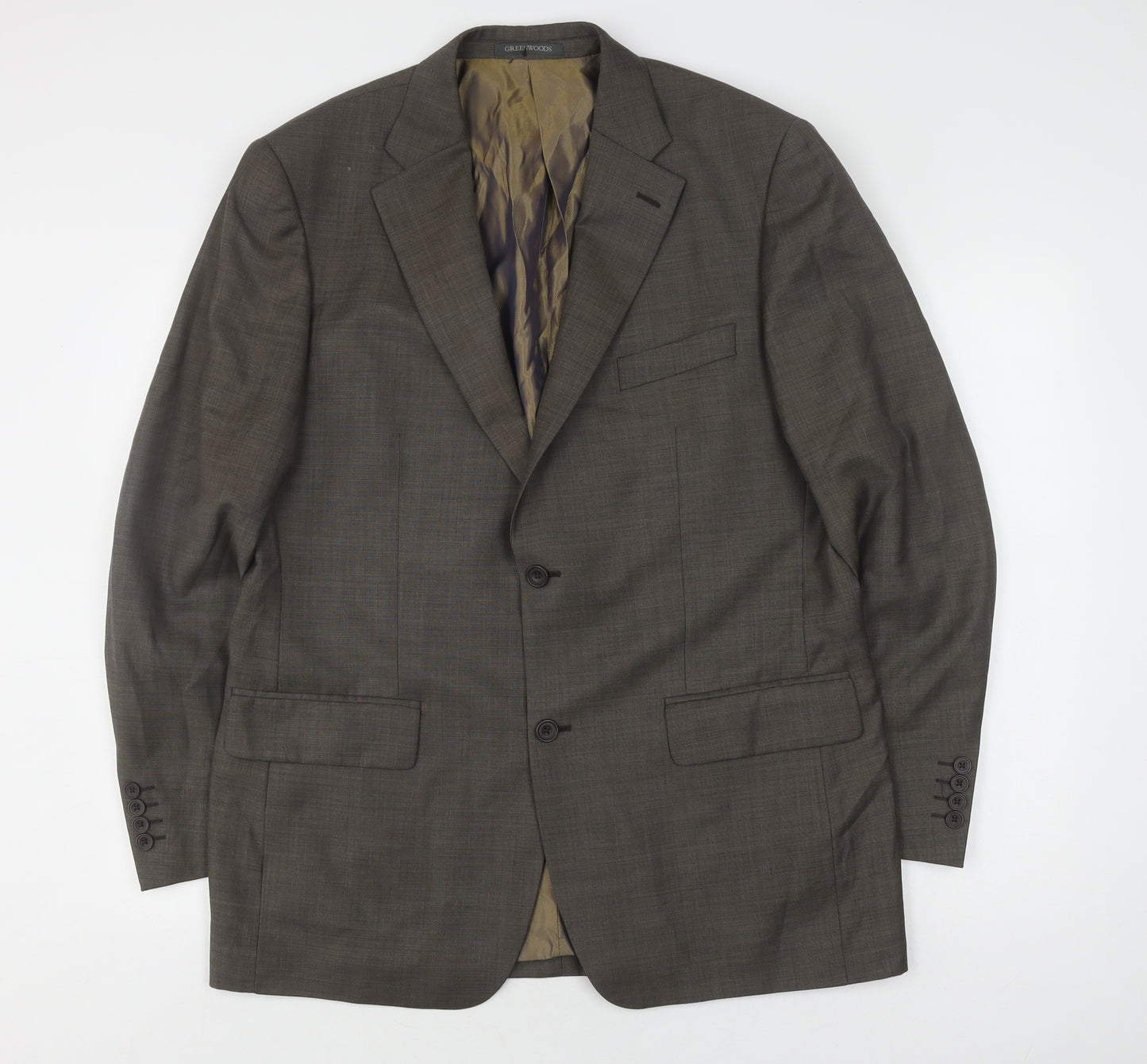 Greenwoods Men's Brown Blazer, Size 42R, Notch Lapel