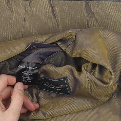 Greenwoods Men's Brown Blazer, Size 42R, Notch Lapel