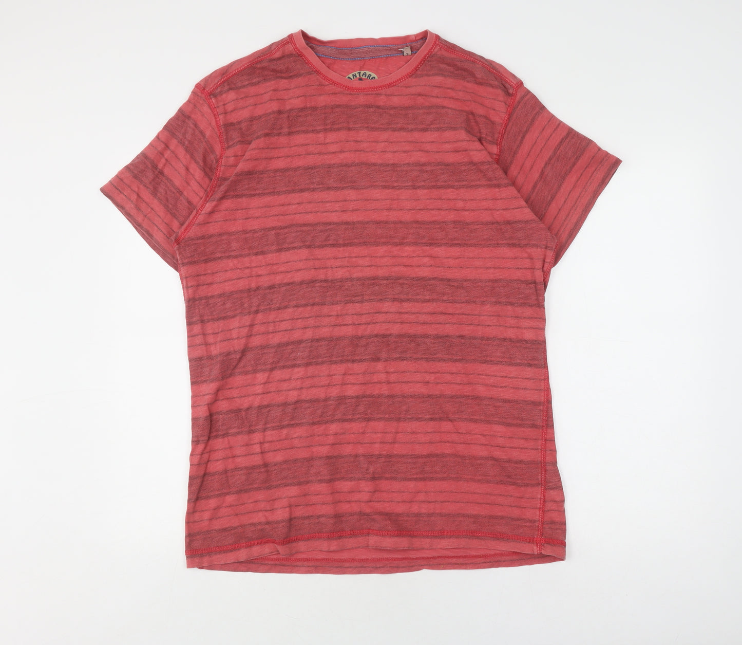 Mantaray Men's Red Striped Crew Neck T-Shirt, Size M