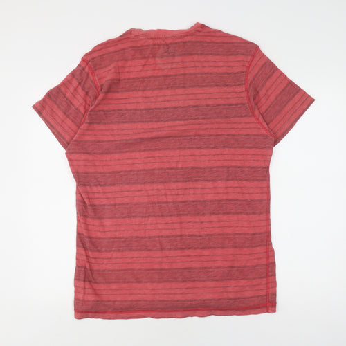 Mantaray Men's Red Striped Crew Neck T-Shirt, Size M