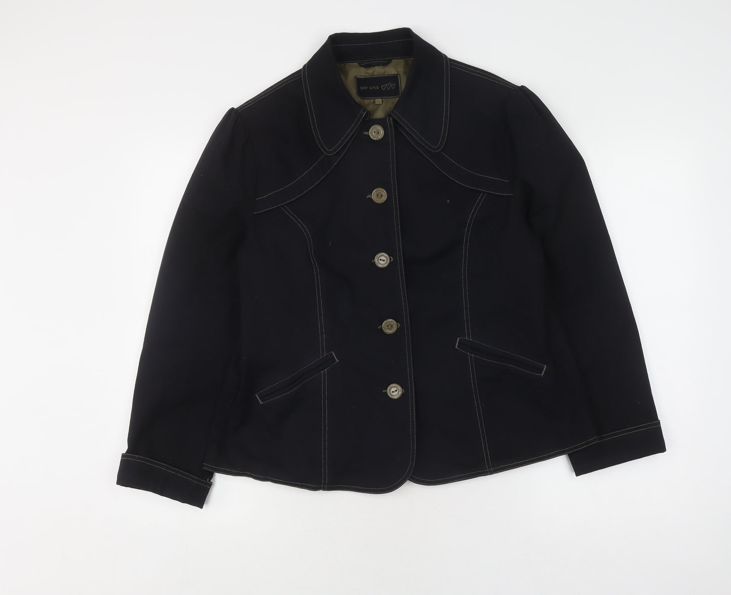 Per Una Women's Black Mid-Length Blazer, Size 16