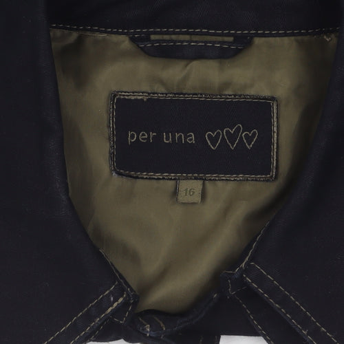 Per Una Women's Black Mid-Length Blazer, Size 16