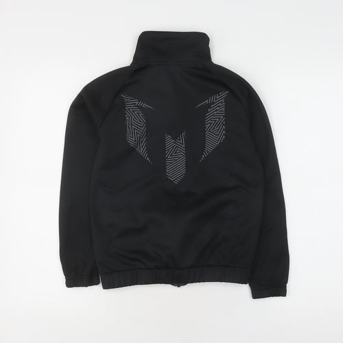 adidas Boys Black Track Jacket, Size 13, Athletic Fit