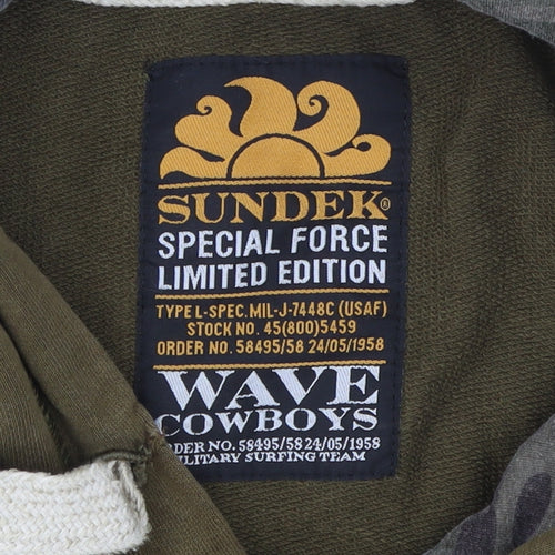 Sundek Men's Green Pullover Hoodie L