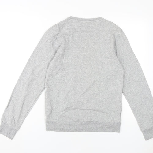 Adidas Women Grey Sweatshirt, XS, Graphic Print, Cotton Blend