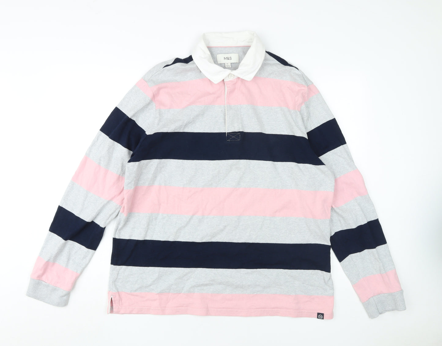 Marks and Spencer Men's Multicoloured XL Striped Polo