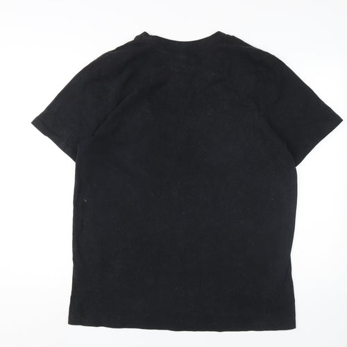 Superdry Men's Black XL T-Shirt, Crew Neck, Solid, Excellent