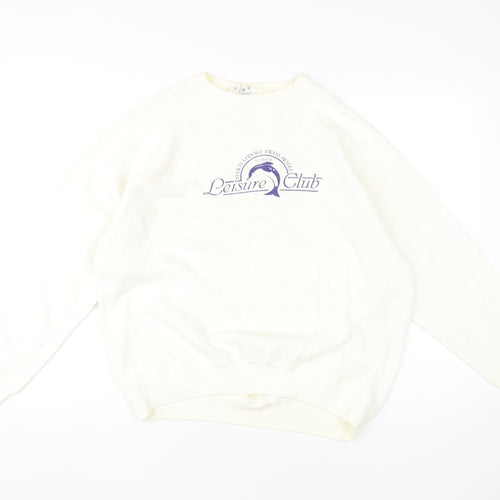 David Allan Unisex Ivory Pullover Sweatshirt M
