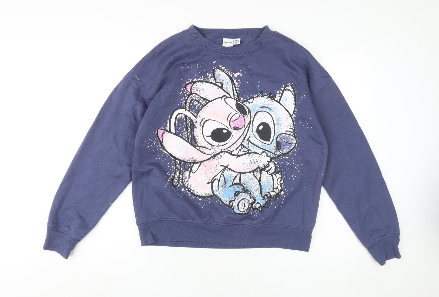 Disney Lilo & Stitch Women's Blue Pullover Sweatshirt, Size 8