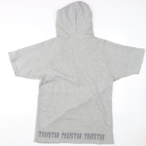 Trapstar Grey Hooded Pullover for Men, Size M