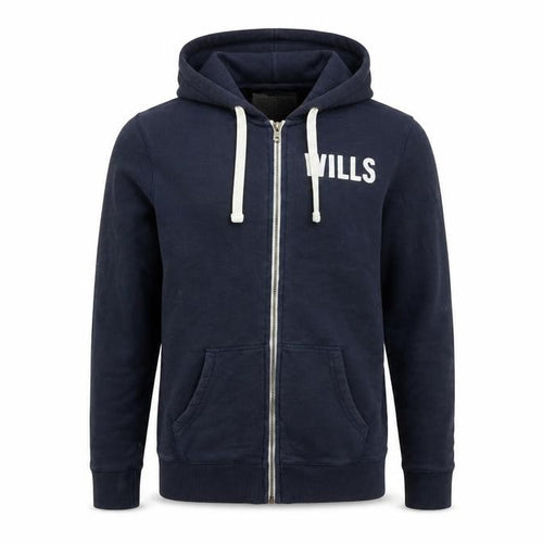 Jack Wills Men's Blue Full Zip Logo Hoodie XS