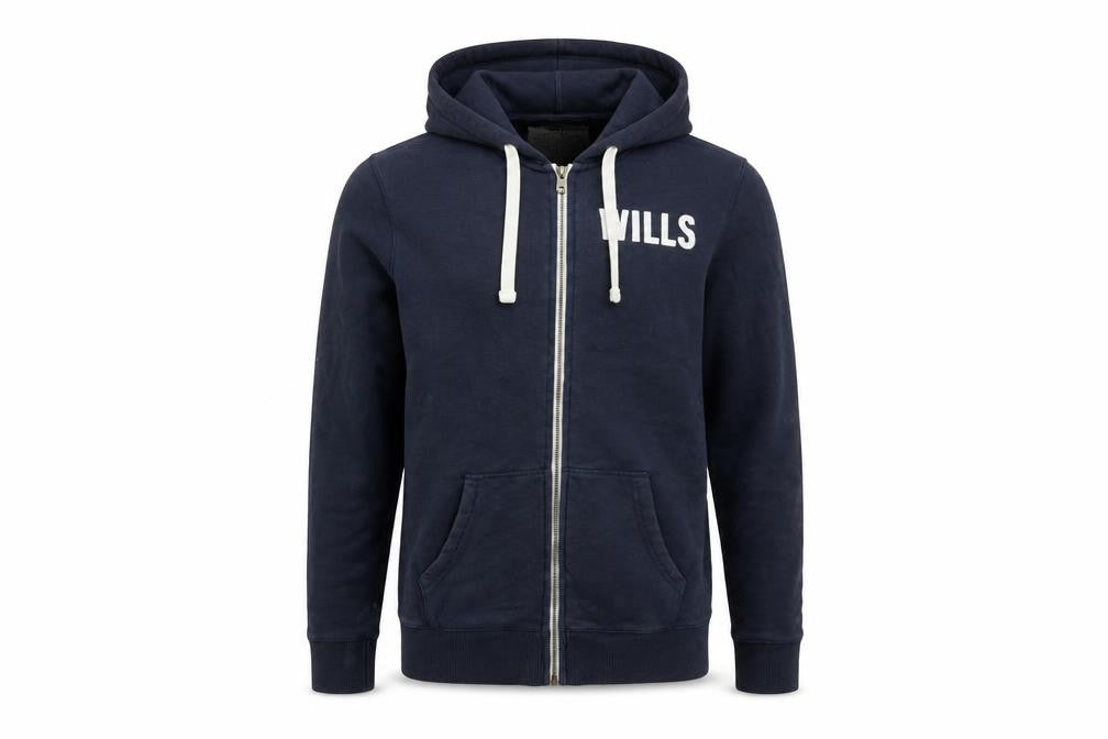 Jack Wills Men's Blue Full Zip Logo Hoodie XS