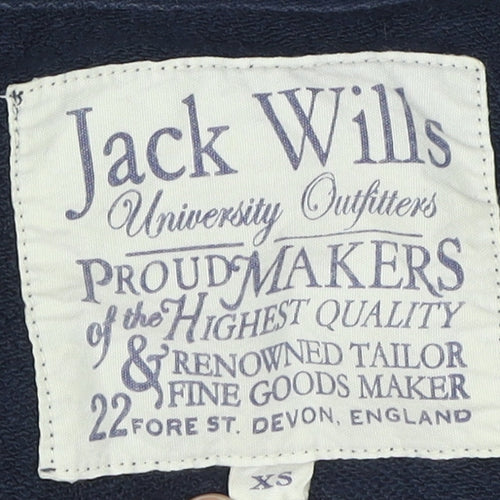 Jack Wills Men's Blue Full Zip Logo Hoodie XS