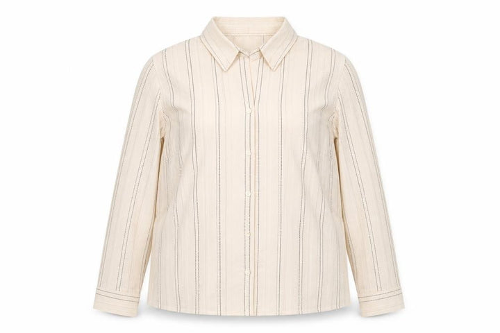 Debenhams Women's Beige Striped Button-Up Shirt Size 18