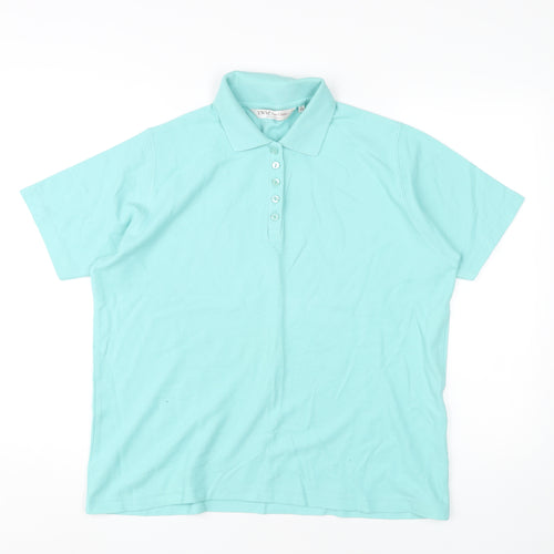 EWM Women’s Blue Cotton Polo Shirt L Casual Style