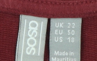 ASOS Women's Red Pullover Sweatshirt Size 22