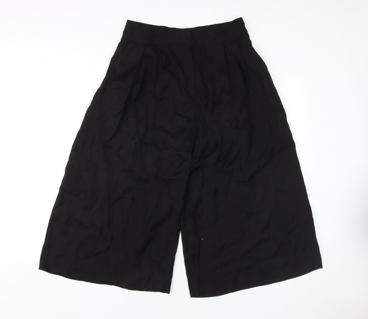 Massimo Dutti Women's Black Cropped Trousers, Size 12