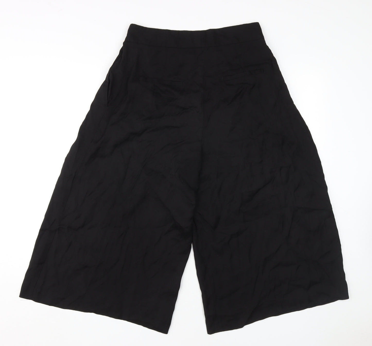 Massimo Dutti Women's Black Cropped Trousers, Size 12