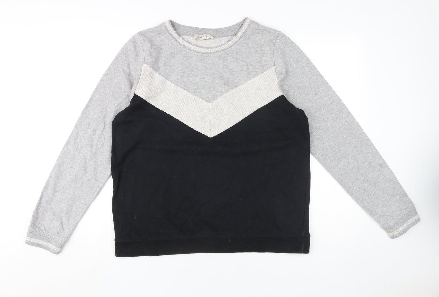 Oasis Women's Grey Black Pullover Sweatshirt L
